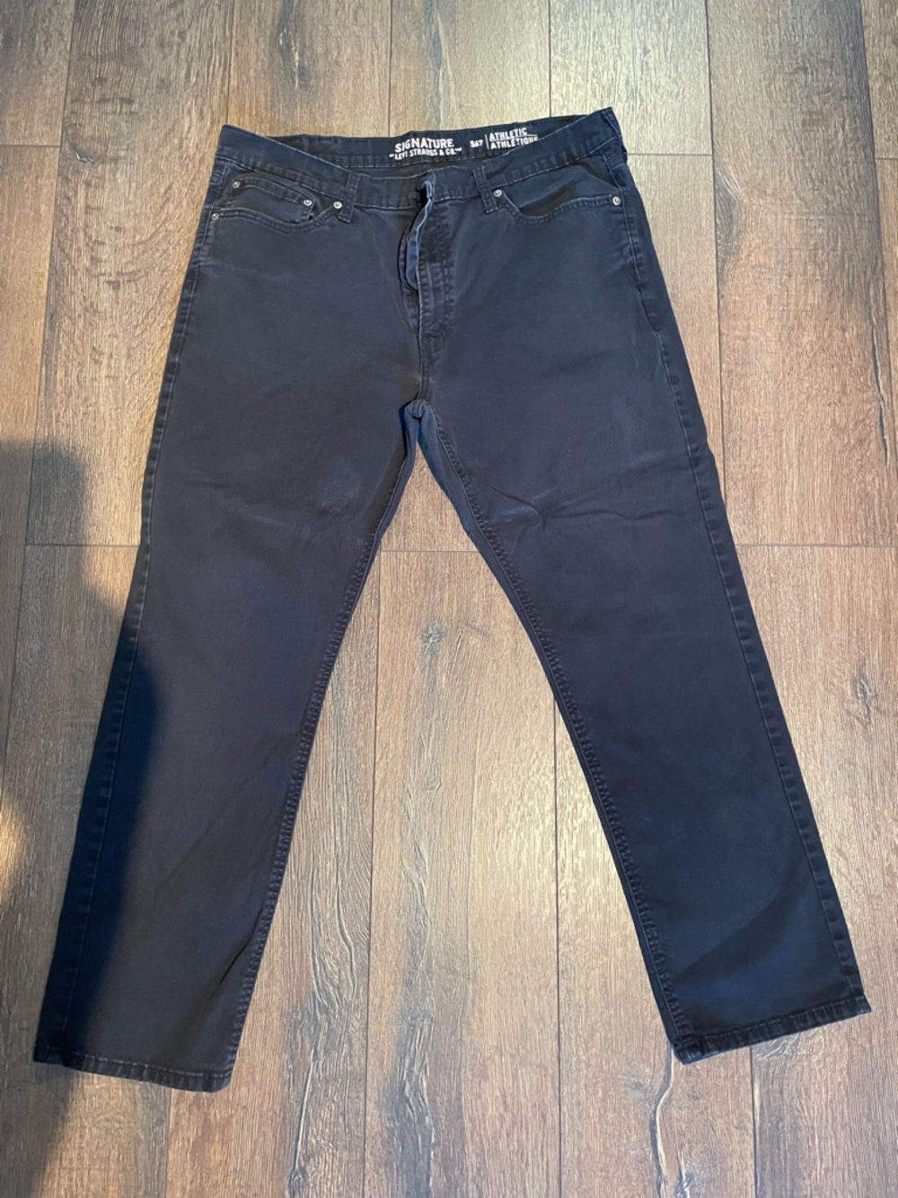 Signature Men's Straight Black Jeans - Midnight Black